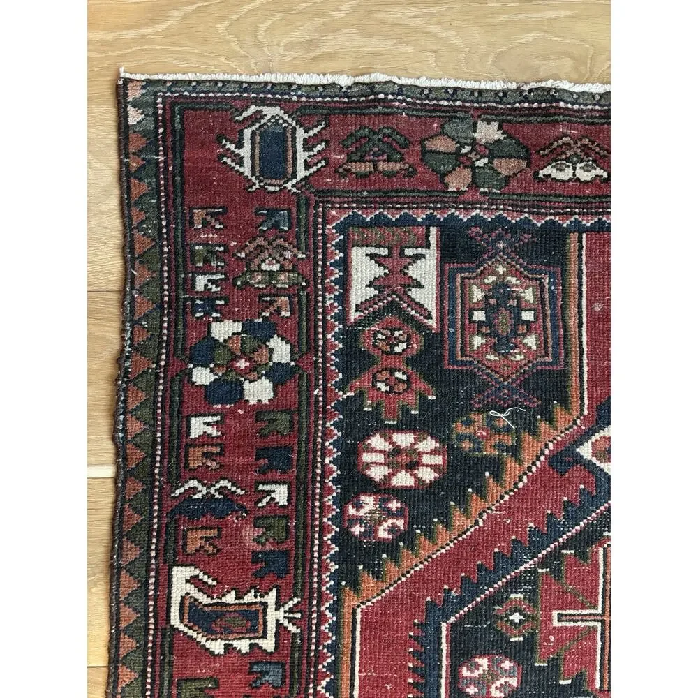 Handmade Vintage Oriental Rug Red Traditional Classic Wool Decor Carpet 39”x5’